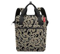 Reisenthel Rucksack 12 Liter ALLROUNDER R BAROQUE MARBLE, Braun - Schwarz - Polyester - 31 x 39 cm - wasserabweisend - verstellbare Schultergurte