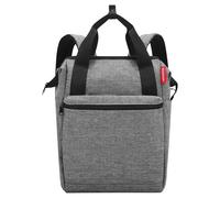 Reisenthel Rucksack 12 Liter ALLROUNDER R TWIST SILVER, Silbergrau - Schwarz - Polyester - 31 x 39 cm - wasserabweisend - verstellbare Schultergurte