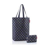 Reisenthel Schultertasche Cityshopper 2 set #1 metallic dots blue, Blau, Gold, Kunststoff, Textil, Punkte, 47x44x17 cm, Nur In Filialen Erhältlich