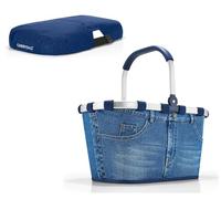 reisenthel SET carrybag Einkaufskorb Korb jeans BK4063 + Cover blau BP4059