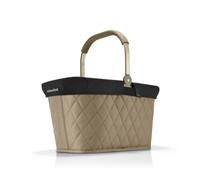 Reisenthel Set carrybag frame rhombus olive mit Cover black Stabiler Einkaufskorb mit praktischer Innentasche - Elegantes und wasserabweisendes Design