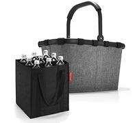 reisenthel Set Carrybag plus farblich passender bottlebag Einkaufskorb Einkaufstasche (Twist Silver)