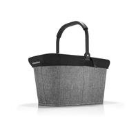 Reisenthel Set carrybag twist silver mit Cover black Stabiler Einkaufskorb mit praktischer Innentasche - Elegantes und wasserabweisendes Design