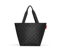 reisenthel SHOPPER M GLOSSY DOTS BLACK - praktische Handtasche mit Innentaschen und Reißverschluss, 2 Tragegriffe.