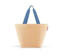 reisenthel shopper M in raffia blue - Geräumige Shopping Bag und edle Handtasche in einem - Aus wasserabweisendem Material