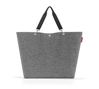 reisenthel shopper M in Twist Silber - Geräumige Shopping Bag und edle Handtasche in einem - Aus wasserabweisendem Material