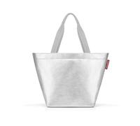 reisenthel shopper silver crackle - Geräumige Shopping Bag und edle Handtasche in einem - Aus wasserabweisendem Material