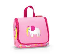 reisenthel toiletbag S Kids pink - Kulturbeutel für Kinder mit 1,5l Volumen Aufklappbar mit Haken zum Aufhängen Mit Namensschild innen B 18,5 x H 16 x T 7 cm