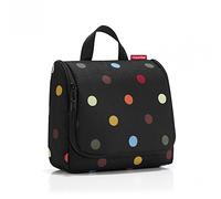 reisenthel toiletbag WH7009 dots Kulturbeutel mit 3l Volumen Aufklappbar mit Haken zum Aufh?ngen und Spiegel B 23 x H 20 x T 10 cm, Schwarz