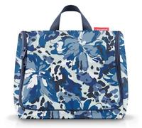 reisenthel toiletbag XL Flora Blue - praktischer Kulturbeutel mit Haken, wasserabweisendes Material