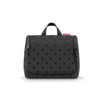 reisenthel toiletbag XL Glossy dots Black - praktischer Kulturbeutel mit Haken, wasserabweisendes Material