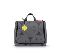 reisenthel toiletbag XL Smiley Grey - praktischer Kulturbeutel mit Haken, wasserabweisendes Material