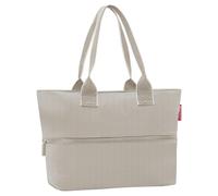 Reisenthel Tragetasche 12-18 Liter SHOPPER e1 HERRINGBONE SAND, 50 x 35 cm - Sandfarben - Polyester - wasserabweisend - mit Reißverschluss