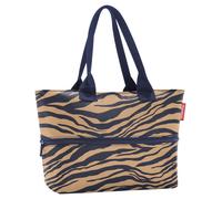 Reisenthel Tragetasche 12-18 Liter SHOPPER e1 SUMATRA, Braun - Blau - Polyester - 50 x 26 cm - wasserabweisend - mit Reißverschluss