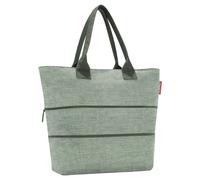 Reisenthel Tragetasche 12-18 Liter SHOPPER e1 TWIST SAGE, 50 x 35 cm - Grün - Polyester - wasserabweisend - mit Reißverschluss