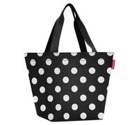 Reisenthel Tragetasche 15 Liter SHOPPER M DOTS WHITE, 51 x 30 cm - Schwarz - Weiß - Polyester - mit Reißverschluss