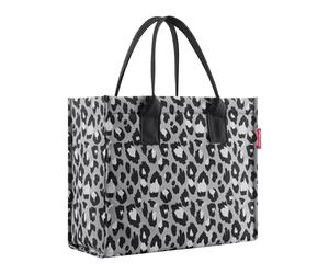 Reisenthel Tragetasche 24 Liter DAILY SHOPPER LEO NERO, 42 x 35 cm - Grau - Schwarz - Weiß - Polyester - wasserabweisend