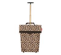 reisenthel trolley M frame leo macchiato braun - faltbarer animal Print Einkaufstrolley - leo macchiato beige