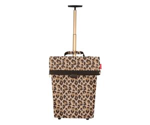 reisenthel trolley M frame leo macchiato braun - faltbarer animal Print Einkaufstrolley - leo macchiato beige