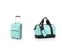 reisenthel Trolley XS Kids Cats and Dogs Mint - Kindergepäck mit Softshell 19L - 29x43x18 cm & Allrounder M Kids Kleine Reisetasche für Kinder Mit Stecklasche für Reisetrolleys, Farbe:blau