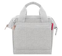 Reisenthel Umhängetasche ALLROUNDER CROSS TWIST SKY ROSE, Grau - Rosegoldfarben - Polyester - 22 x 24 cm - wasserabweisend - abnehmbarer Schultergurt