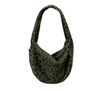 Reisenthel Umhängetasche MOONBAG TEDDY LEO OLIVE, 48 x 33 cm - Olivgrün - Schwarz - Polyester - Teddystoff - mit Reißverschluss