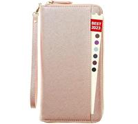 Reisepass Tasche - Passport Hülle RFID Reisepasshülle Familie Leder Reisepass Hülle Reiseunterlagen Mappe für Reiseunterlagen Reisepass Etui Reise Organizer Tasche Travel Wallet Pass hülle