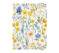 Reisepass- und Impfkarten-Brieftasche, Motiv: gelbe Sommerblumen, weiß, Reisedokumente, Organizer, Schutz, Reisepasshülle mit RFID-Blockierung, für Damen und Herren, wasserdicht