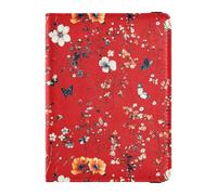 Reisepass- und Impfkarten-Brieftasche, Motiv: niedliche kleine Blumen, Rot, Reisepasshülle mit Impfkartenschlitz, Reisepasshülle für Damen und Herren, wasserdicht