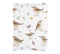 Reisepass- und Impfkarten-Brieftasche, Motiv: niedliche Vögel, Schmetterlinge, Reisepasshülle, für Damen und Herren, wasserdicht