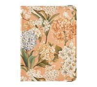 Reisepass- und Impfkarten-Brieftasche, Motiv: weiße Blumen, Pfirsich, Reisedokumente, Organizer, Schutz, Reisepasshülle, Combo mit Impfkartenfach für Reisen, unverzichtbar, wasserdicht