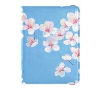 Reisepass- und Impfkarten-Etui in Pink Cherry Blossom Blau Combo Reisepasshülle Reisedokumente Brieftasche Reisepasshülle für Damen und Herren Wasserdicht