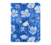 Reisepass- und Impfkarten-Etui mit süßem Blumenmuster, Reisepasshülle mit Impfkartenschlitz, Reisepasshülle für Damen und Herren, wasserdicht, Blau