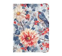 Reisepass- und Impfkarten-Halter, Motiv: Herbstblumen, Vögel, Silber, Reisedokumente, Organizer, Schutz, Reisepasshülle für Reisen, unverzichtbar, wasserdicht