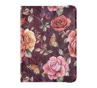 Reisepass- und Impfkartenetui mit buntem Blumenmuster, Reisepasshülle mit Impfkartenschlitz, Reisepasshülle für Damen und Herren, wasserdicht