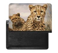 Reisepass- und Impfkartenhalter, cooler Leoparden-Passhalter, Reisepasshülle, Reisepasshülle, Reisepasshülle, internationale Reise, cooler Leopard, 14 x 9 x 1 cm, Cooles Leopardenmuster, 5.8 × 3.9 ×