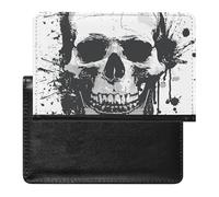 Reisepass- und Impfkartenhalter, einfache Totenkopf-Grafik, Reisepasshülle, Reisepasshülle, Reisepasshülle, Reisepasshülle, internationale Reise, einfache Totenkopf-Grafik, 5,8 ×, Schlichte