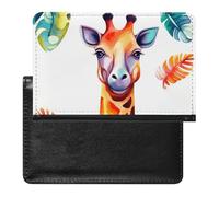Reisepass- und Impfkartenhalter, farbige Giraffe, Reisepasshülle, Reisepasshülle, Reisepasshülle, Reisepasshülle, internationale Reise, farbige Giraffe, 14 x 9,9 x 0,4 cm, Farbige Giraffe, 5.8 × 3.9 ×