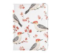 Reisepass- und Impfkartenhalter mit rosa Blumen, Vögel, Kombi, Reisedokumente, Organizer, Schutz, Reisepasshülle für Damen und Herren, wasserdicht