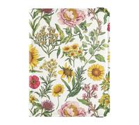 Reisepass- und Impfkartenhalter mit Sonnenblumen-Motiv, Pfingstrosen, Weiß, Reisepasshülle mit Impfkartenschlitz, Reisepasshülle für Reisen, unverzichtbar, wasserdicht