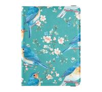 Reisepass- und Impfkartenhalter mit süßem Blumenmuster, Blaugrün, Reisepasshülle mit RFID-Blockierung, für Reisen, unverzichtbar, wasserdicht