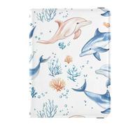 Reisepass- und Impfkartenhalter mit süßem Delfin-Design, Reisedokumente, Brieftasche, Reisepasshülle mit RFID-Blockierung, für Damen und Herren, wasserdicht