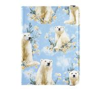 Reisepass- und Impfkartenhalter mit süßem Eisbär, blau, Reisepasshülle für Damen und Herren, wasserdicht