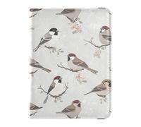 Reisepass- und Impfkartenhalter mit süßem Sparrow Birds, Kombi, Reisedokumente, Organizer, Schutz, Reisepasshülle mit RFID-Blockierung, für Damen und Herren, wasserdicht