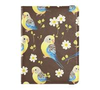 Reisepass- und Impfkartenhalter mit süßem Vögel, Tiefbraun, Kombi-Reisepasshülle mit Impfkartenschlitz, Reisepasshülle mit RFID-Blockierung, für Damen und Herren, wasserdicht