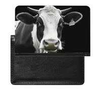 Reisepass- und Impfkartenhalter, Tier, lustig, Kuhkopf, schwarz-weiß, Reisepasshülle, Reisepasshülle, Reisepasshülle, Reisepasshülle, internationale Reise, lustige Kuh, Tier lustiger Kuhkopf schwarz