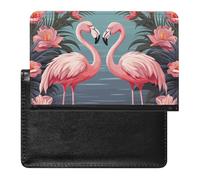 Reisepass- und Impfkartenhalter, tropische Flamingos, Reisepasshülle, Reisepasshülle, Reisepasshülle, Reisepasshülle, Reisepasshülle, internationale Reise, tropische Herde, Herde tropischer Flamingos,