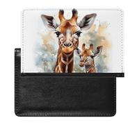 Reisepasshülle, Aquarell-Hirsch-Giraffe, bedruckt, Reisepasshülle, PU-Passhülle, Unisex, Reisepasshülle, Aquarell-Hirsch-Giraffe, 14 x 9 cm, Aquarell, Hirsch, Giraffe, 5.8*3.9 IN