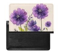 Reisepasshülle, Aquarell-Stil, violette Blumen, bedruckt, Reisepasshülle, PU-Passhülle, Unisex, Reisepasshülle, Aquarell-Stil, violette Blumen, 14 x 9 cm, Aquarell-Stil, violette Blumen, 5.8*3.9 IN