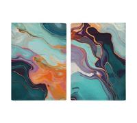 Reisepasshülle aus buntem Marmor-Leder, handgefertigt, mit Karten- und Ticketschlitz, einfacher Zugriff, Reisepasshülle, Reisepasshülle für Damen und Herren, Stil, 20,3 x 13,8 cm, Stil:, 20.3x13.8cm